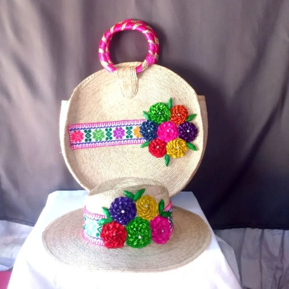 🎁New Mexican set hat and bag hadmade - Picture 1 of 5